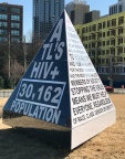 Created through support from the AHF Grant Fund, “Atlanta’s HIV+ Population Now”, an 8-foot art installation designed by local Atlanta artist Matthew Terrell, shows audiences the ever-growing problem of new HIV diagnoses in the Atlanta metro area. (Photo: