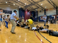 High school student athletes in Miami-Dade and Broward counties participate in team-building activities at the nonprofit Student ACES’ Captains Summit on Feb. 21, 2020. The summit, held at St. Thomas University in Miami Gardens and sponsored by Florida Po