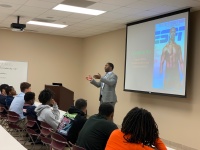 Former University of Miami football player Quadtrine Hill shares leadership tips and personal experiences to inspire high school athletes from Miami-Dade and Broward counties during the Student ACES Captains Summit, sponsored by Florida Power & Light Comp