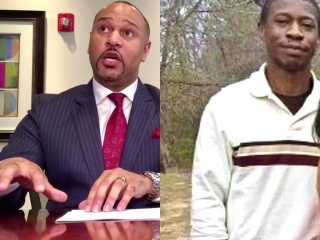 Carlos E. Moore (left), attorney for the family of Harvey Hill (right), is suing Madison County, Sheriff Randy Tucker, and multiple jailers for his gruesome death.