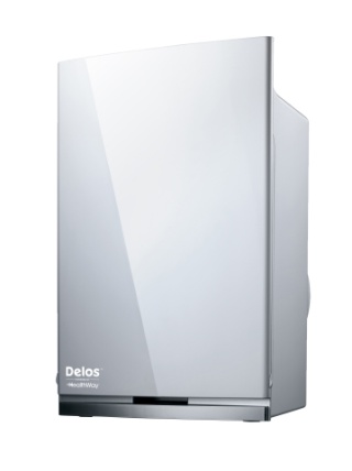 “Delos powered by Healthway” stand-alone portable air purification unit (Photo: Business Wire)