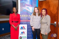 Pictured (l to r): Adriana Clark – U.S. DOT – Office of Small Business, Celia Kosinski – Electrification Coalition  and Marie R. Gill – M. Gill & Associates and MBDA programs – Florida, PR, USVI