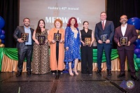 Marie Gill (Center) with  MEDWeek Strategic Partners & Legacy Honorees  (l to r): Michael Roman, City of Miami; Jennifer Diaz, Diaz Law PA; Susan Harper,  Consul General of Canada; Marie Gill; Delia Martinez, Guatemala Chamber of Commerce;  Ivan Barrios, 