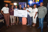 Pictured (l to r): Dujon Smith - Accenture Ventures; Purvis Bell - Next Era Energy/FPL; Kenyon Williams - Accenture Strategy; Jonas Cleveland - Rav.ai; Victoria Kennedy - Seed to Harvest; Boris Moyston - Black Men Talk Tech; Whitney Walker - FPL, and Abio