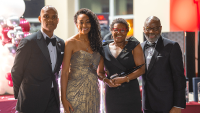 L TO R: DR. HERMAN FELTON, WILEY COLLEGE, DR. MELVA WILLIAMS, HUSTON-TILLOTSON UNIVERSITY, DESIREÉ BOYKIN, ESQ., UNCF; AND DR. ELFRED ANTHONY PINKARD, WILBERFORCE UNIVERSITY