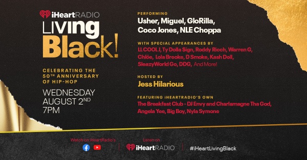 (BPRW) Usher, Miguel, GloRilla, Coco Jones and NLE Choppa to Perform During “iHeartRadio Living Black!” 2023 Special Event and National On-Air Celebration Of Black Culture and Impact In America Hosted by Jess Hilarious on August 2 | Press releases