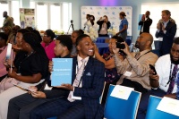 Samuel Dorcelus-Cetoute, one of this year’s recipients of the NextEra Energy Scholarship for Black Students in SECME is surprised with a $20,000 scholarship.
