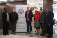 CAU Provost, Dr. Charlene Gilbert, Gray TV CEO, Hilton H. Howell, Jr., Gray TV VP/GM of WANF -TV Erik Schrader, MSD Developers, Dana and Jeffrey P. Myers and CAU School of Business Dean, Dr. Silvanus Udoka