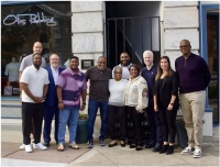 From L-R – (rear left) Arron Saxe, Walter Jones, Derek Crownover, Jarred Andrews, Dexter Redding (rear center) Justin Andrews, Zelma Redding, Karla Redding-Andrews, Brian Monaco, Liz Lewis, Jon Platt.