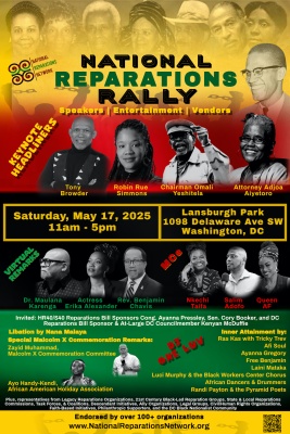 (BPRW) Reparations Activists to Host National Reparations Rally in Washington, D.C. on May 17, 2025 Commemorating the 100th Birthday of Malcolm X | Black PR Wire, Inc.