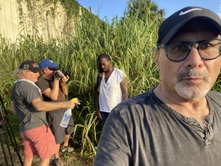 Jeff Mustard, (r) writer/producer, on set of “Enough” music video with rapper, Ethan Dangerwing, known as Vulture, producing a George Floyd/Corey Jones tribute/anthem two-part song.
