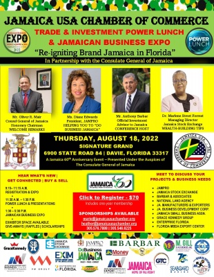 (BPRW) Jamaican Chamber to Host Trade & Investment Power Lunch & Expo August 18 | Press releases