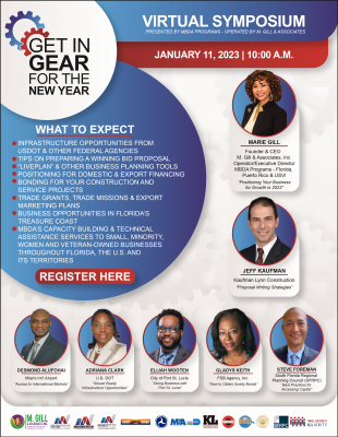 (BPRW) MBDA Programs in Florida, Puerto Rico, & USVI, operated by M. Gill & Associates,  present the 2023  “Get in Gear for the New Year” Virtual Symposium | Tech Zone Daily