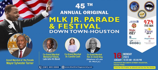 (BPRW) Mayor Sylvester Turner Chosen As 2023 Grand Marshal For The 45th Annual Original MLK Jr. Day Parade | Press releases